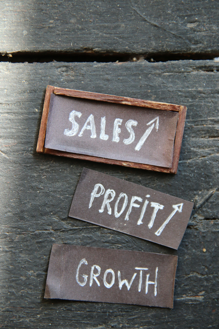 Sales growth and profit concept.